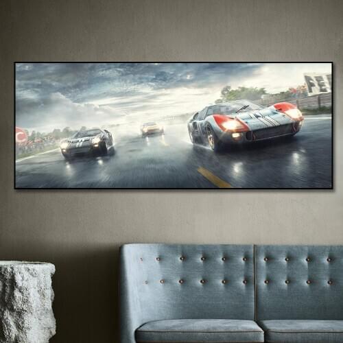 Le Mans '66 and Ken Miles Poster Painting Canvas Print Nordic Home Decor Wall Art Picture For Living Room Frameless
