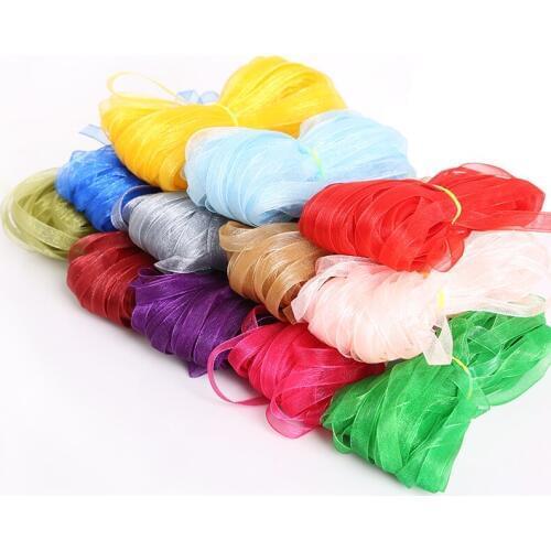 Width 6mm 20yard/bag Organza Ribbon Webbing for Wedding Party Home Decorations Gift Packaging Scrapbooking Craft