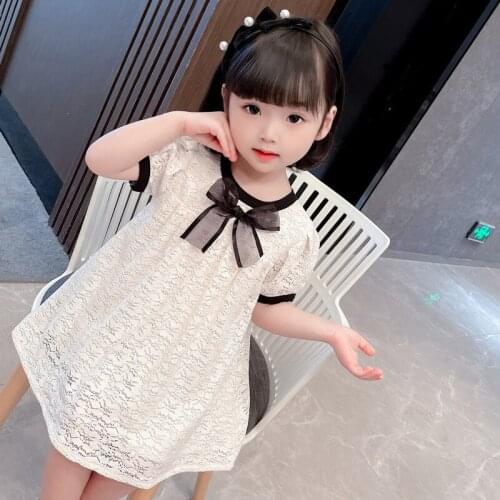 Little Girls Baby Summer Dress 2021 Style Princess Lace Bow Tie Tutu Dresses Lovely Vestido Sukienka Dziewczynka Robe Fille
