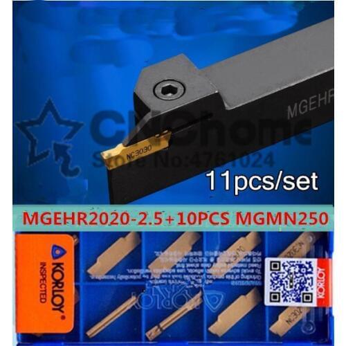 MGEHR2020-2.5 1pcs+ 10pcs MGMN250-G = 11pcs/set CNC lathe tools NC3020/NC3030 Machining steel Free shipping