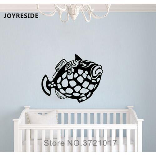 JOYRESIDE Ocean Sea Water Animals Wall Fish Decal Vinyl Sticker Decor Bedroom Living Room Interior Home Art Design Murals A339