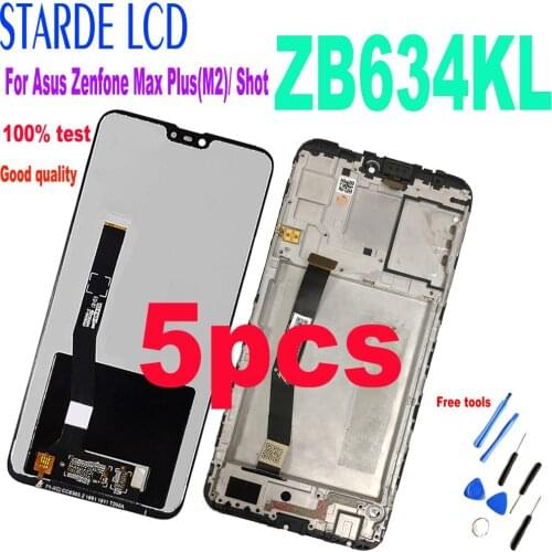 5PCS Original 6.26 Display For Asus Zenfone Max Plus(M2)/ Shot ZB634KL LCD Touch Screen Digitizer Assembly For Asus ZB634 KL LCD
