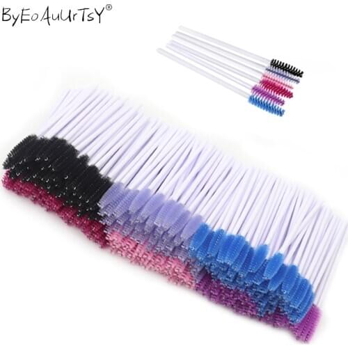 50Pcs/Pack Disposable Eyelash Brushes Eye Lashes Cosmetic Mascara Wands Eyelashes Extension Beauty Brush Spoolers Makeup Tools