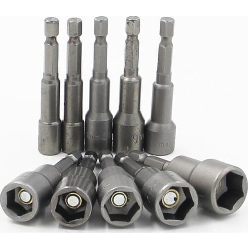 6-13mm Hex Shank Screwdriver Conversion Strong Magnetic Socket Wrench Manual Tool Sleeve Set Socket Wrench