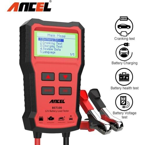 Ancel BST100 12V Car Battery Tester 12V 100-2000CCA Battery Analyzer Battery Test Car Battery Tester Charging Cricut Load Tools