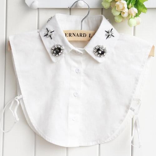 Women Fake collars crystal Diamonds vintage Beaded Removable Collar for Cotton Chemisier Winter Faux Col Sweater accessory