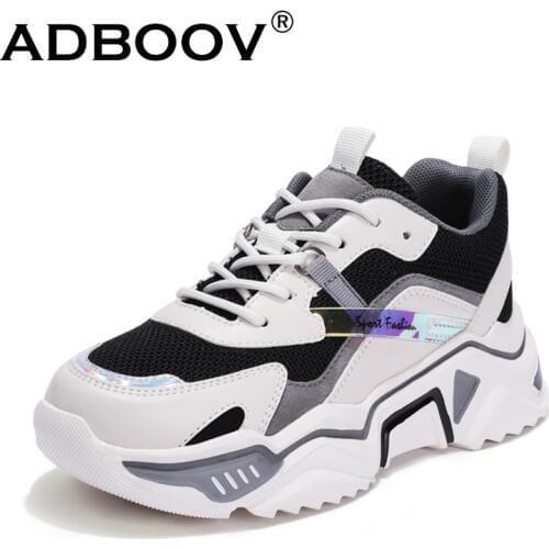 ADBOOV 2020 New Spring Summer Casual Chunky Shoes Woman Breathable Fashion Women Sneakers