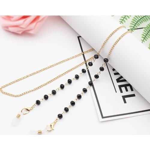 2021New Fashion Colorful Crystal Sunglasses Chain Hanging Masks Cord Holder Neck Strap Rope Lanyard Gifts For Woman Girls