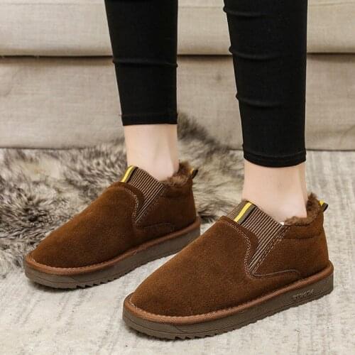 Winter Snow Boots Women Shoes Casual Warm Plush Ankle Boots Slip On Flat Shoes Comzy Short Boots Outdoor Non-slip Women Sneakers