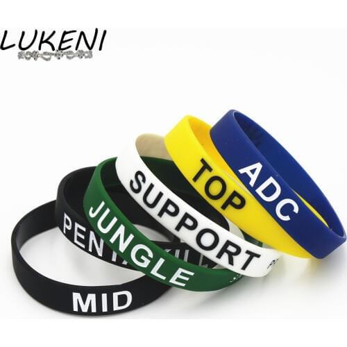 LUKENI 1pc Silicone Game LOL League of Legend DOTA2 Wristband Silicone Bracelet Bangles Letters Printed Band Wholesale SH040