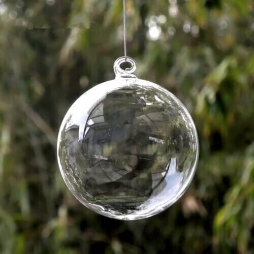 Diameter=12cm Middle Size Christmas Ball Transparent Glass Globe Hotel School Window Wedding Decoration Glass Ball Christmas Day