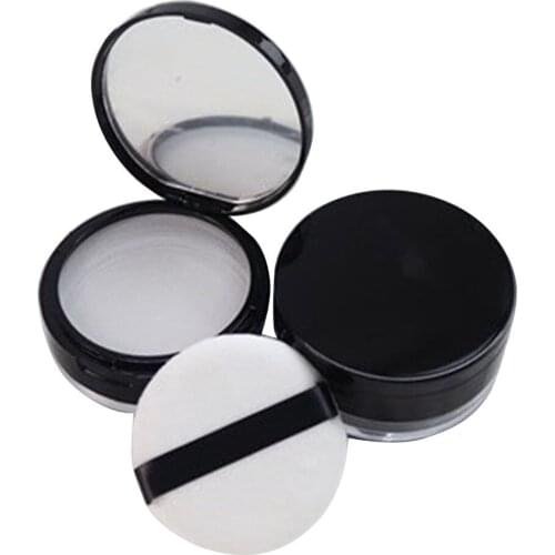 20g Empty Plastic Loose Powder Box with Powder Puff And Mesh Sifter, Refillable