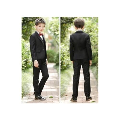 2018 Boys wedding suit Kids Tuxedos boy Outfits 4 pieces Autumn Clothing sets Boys Formal blazer suit Occasion Suits