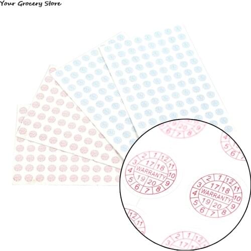 208pcs Warranty Sticker Security Seal Sticker 2018 2019 2020 Year Round Size 10*10mm Red Blue Color Fragile Label