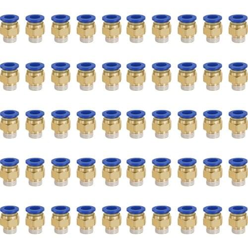 50Pcs Pneumatic Fitting Tube Connector Fittings Air Quick Water Pipe Push In Hose Quick Couping PC4-01 PC6-02 PC8-02