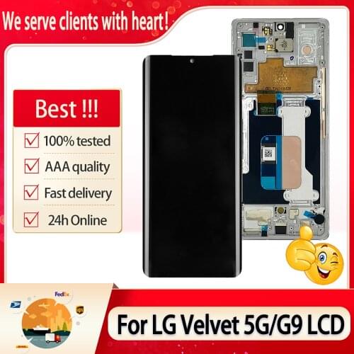 6.8" For LG Velvet 5G LCD Touch Screen For LG G9 LM-G900 P-OLED Display Screen With Frame Digitizer Assembly Replacement Parts