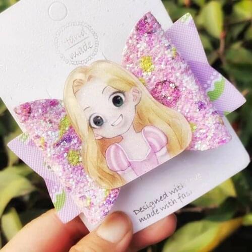 3.5 inch Cute Hair Bows Cartoon Glitter Hair Bows Hair Pins Party Hair Clips for Girls Summer Hair Accessories