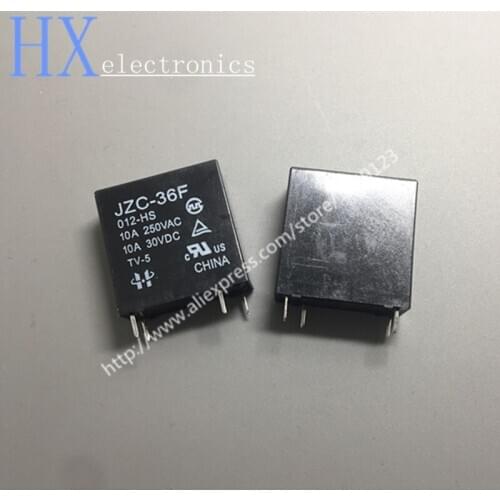 Free shipping 50PCS HONGFA HF HF36F-012-HS JZC-36F-012-HS 4PINS 10A250VAC/30VDC12VDC Power Relay original New