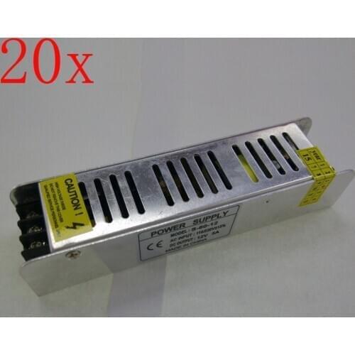FREE DHL/CDEK, 20pcs/lot 60W 5A 12V Switching Power Supply transformer, Input AC110/170V~240V,Output DC12V small type