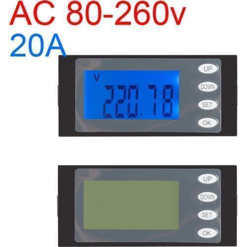 DYKB AC 110v 220v 20A Digital Voltage Current Meter multifunction power meter monitor watt energy KWh time Voltmeter Ammeter
