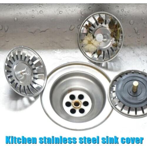 Kitchen Stainless Steel Sink Waste Strainer Plug Drain Stopper Basket Filter Tools TP899