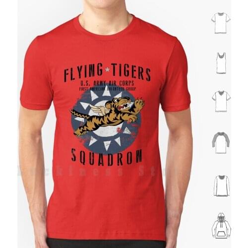 Flying Tigers Squadron Us Army Air Corps Wwii Vintage T Shirt DIY Cotton Big Size S-6xl Flying Tigers Ww2 Wwii World War 2