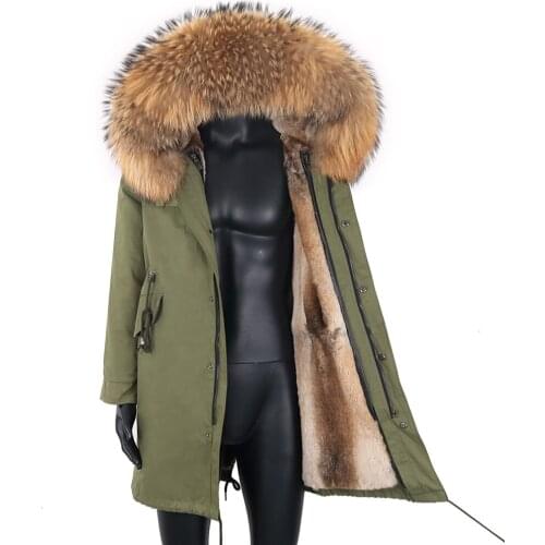 2021 Men Winter Jacket Natural Real Fox Collar Imitation Mink Rabbit Fur Liner Male Long Real Fur Parka Streetwear Outerwear