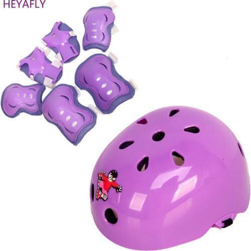 A Set of 7 pieces Child High Quality Protectors Sports Helmet Elbow protection Hand guard Kneepad Skateboard skating Riding