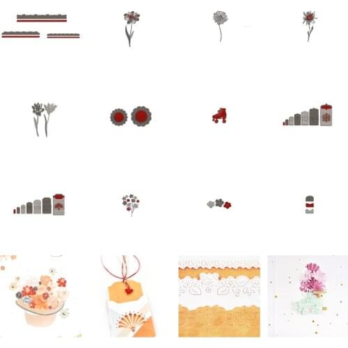 Photo Corner Set Flower Blossom Stamps And Dies 2021 Arrival New Scrapbook Dariy Decoration Stencil Embossing Template Diy Big