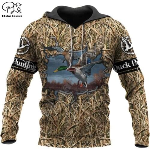 NewBrand Newest Duck Hunting Animal Hunter Art Camo Tattoo Funny Casual Tracksuit Pullover Harajuku 3DPrint Men/Women Hoodies D8