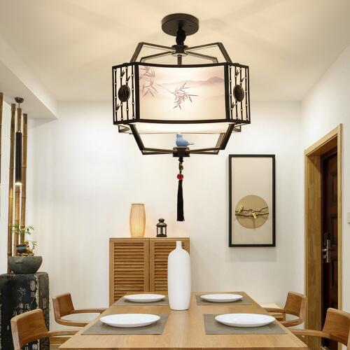 New Chinese pendant lamp dining room lamp led lamp bedroom modern simple creative Bird Iron restaurant pendant lights LU806173