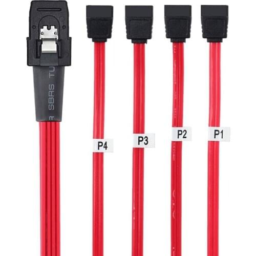 NEW-Mini Sas 36Pin Sff-8087 Male to 4 Sata 7Pin Female Cable,Mini Sas Host/Controller to 4 Sata Target/Backplane 0.5M