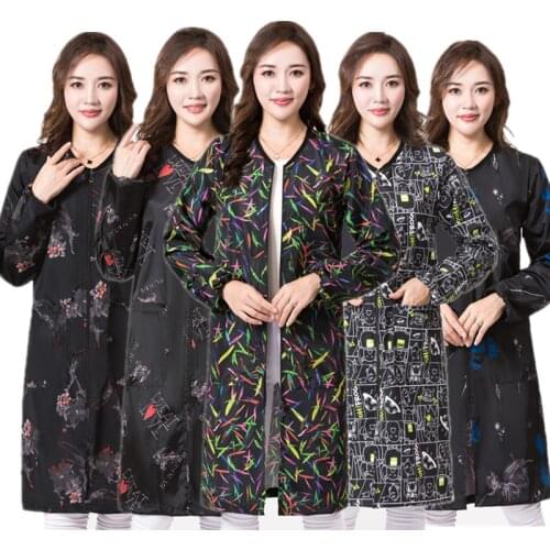 Hair Salon Professional Hairdressing Long Sleeve Overalls Pet Grooming Gown Barber Shop Hairdresser Haircut Apron Work Clothes