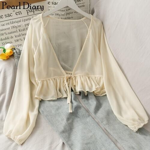Pearl Diary Womens Chiffon Blouses