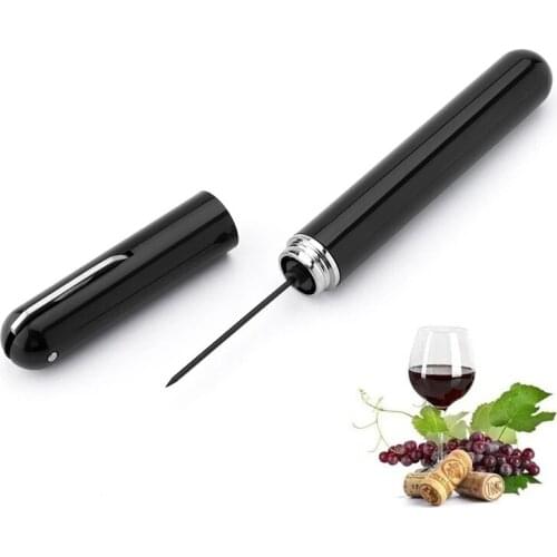 Portable Wine Corkscrew Pen Shape Air Pump Red Wine Bottle Opener with Foil Cutter Kitchen Accessories Quick Cork Removal Tools