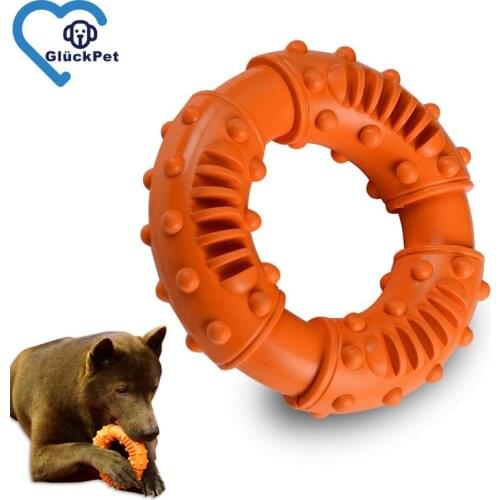 Durable Dog Chew Toy for Aggressive Chewers - Ultra Tough Natural Rubber Puppy Teething Toy, Unique Ring Shape Toy For Dog