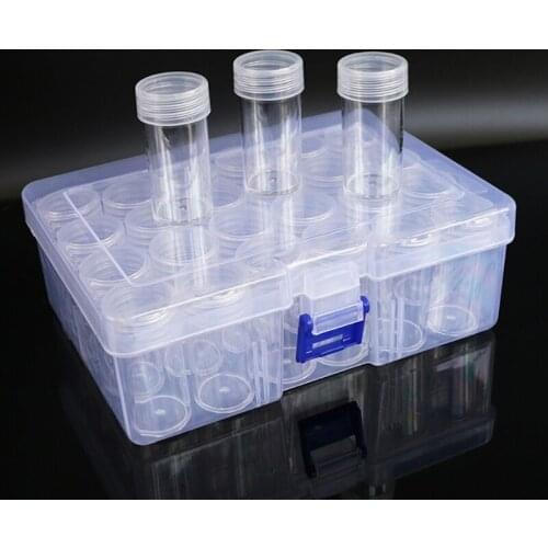 M68E Clear Plastic Bead Storage Containers Set Jars Diamond Painting Accessory Box