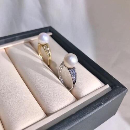 Bridal 925 Sterling Silver Adjustable Free Size Ring Settings Findings Mountings Parts for Pearl Corals Jade Crystal, 5pcs/lot