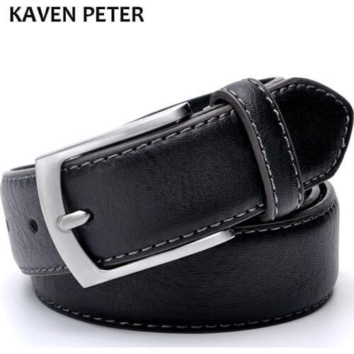 Fashion Man Belt Cowhide Leather Belts for Men Brand Strap Male Pin Buckle Casual Mens Leather Belts For Jeans For Man