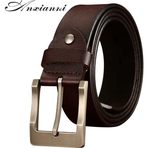 Mens genuine leather belt fashion casual High quality belt cowhide retro buckle new design black brown Belts