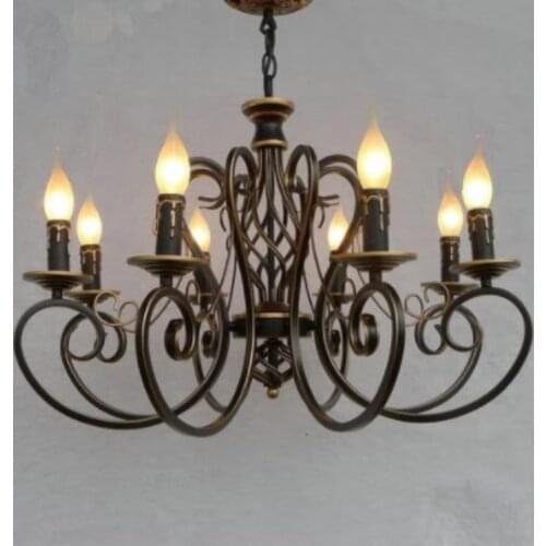 Christmas European Fashion Vintage Chandelier Ceiling lamp 6/8 Candle Lights Lighting Fixtures Iron Home Lighting E14 Modern