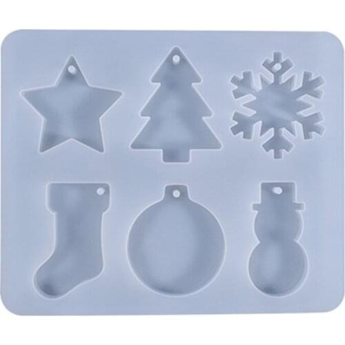 Christmas Snowflake Snowman Epoxy Resin Mold Pendants Ornaments Silicone Mould DIY Crafts Home Decorations Jewelry Casting