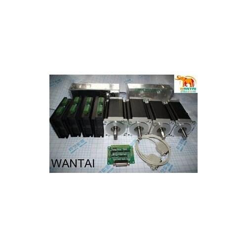 Nema 34 Wantai Stepper Motor Single Shaft1600oz-in, 3.5A, 4-Leadings 4 Axis CNC Mill AndDQ860MA driver 7.8A Control