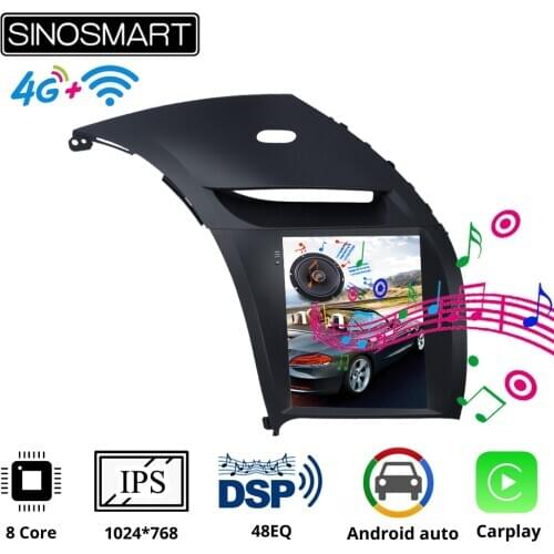 Sinosmart Tesla Style Vertical IPS Screen Car GPS Multimedia Radio Navigation Player for Kia K3 Cerato Forte 2013-18