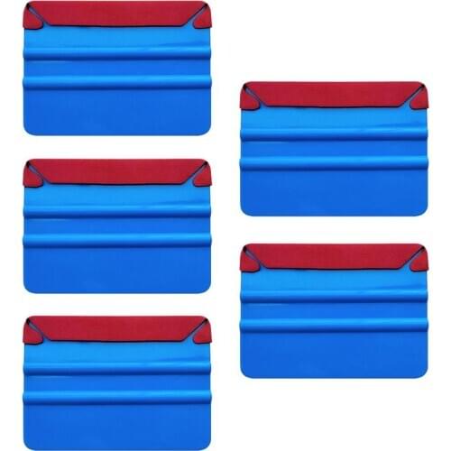 5PCS Carbon Fiber Vinyl Wrapping Squeegee with Cloth Fabric Car Wrap Tool Window Tint Scraper No Scratch Protector Edge A17C