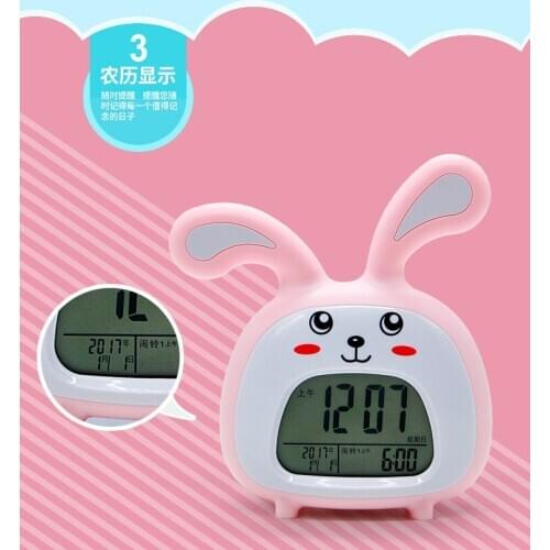 Cartoon Luminous Digital Electronic Alarm Clock Silent Calendar Modern Creative Alarm Clock Cute Home Student Alarm Clock MM60NZ