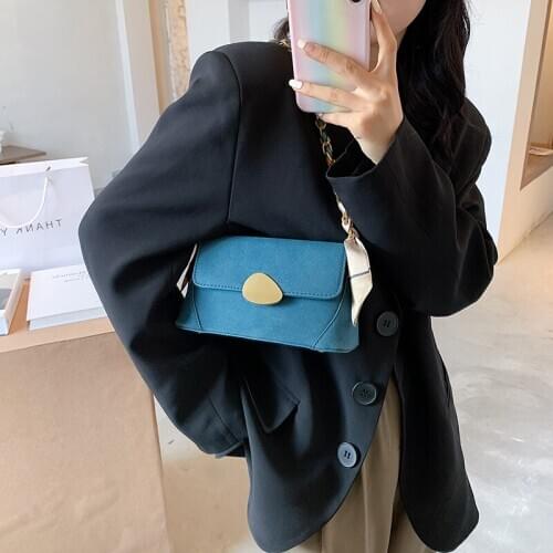 Women Pure Color Chain Scrub Leather Small Shoulder crossbody Bag 2020 new fashion Handbag and purse High quality designer bag