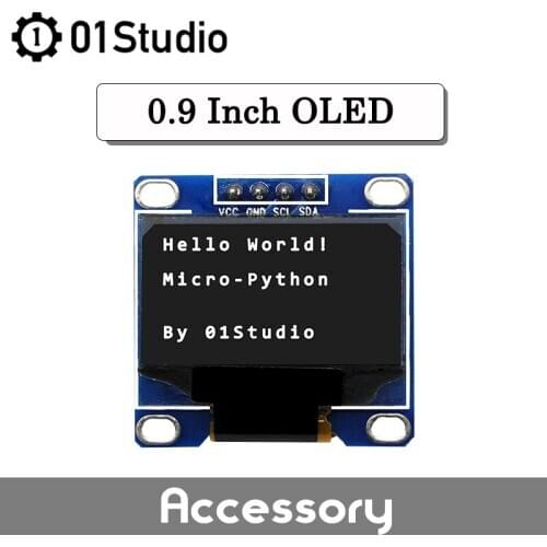01Studio 0.9 Inch OLED Module I2C 4Pin White Display Screnn Board for pyBoard Micropython Development Board