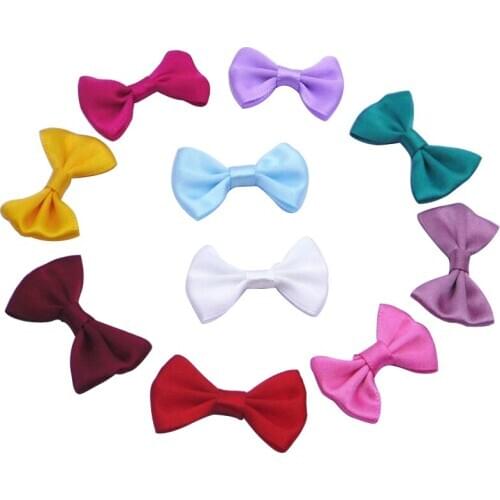 10/30/50/100Pcs 4cm Silk Ribbon Bowknot DIY Craft Supplies Kids Headwear Clothes Shoes Hats Decor Gift-Wrap Sewing Accessory