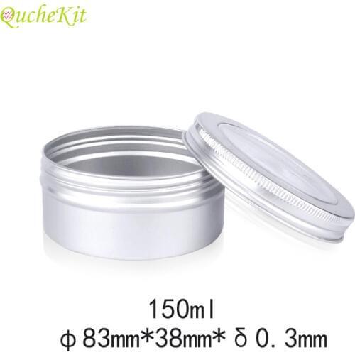 10PCS Tin Jars With Transparent Window Aluminum Tin Box DIY Cream Cake Box Makeup Organizer For Lip Balm Mini Tea Box Cans 150ml